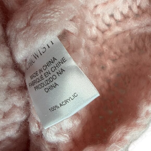 CHICWISH Stitch Floral Diamond Pom-Pom Sweater in Pink Handmade $109 Size M - Picture 4 of 9